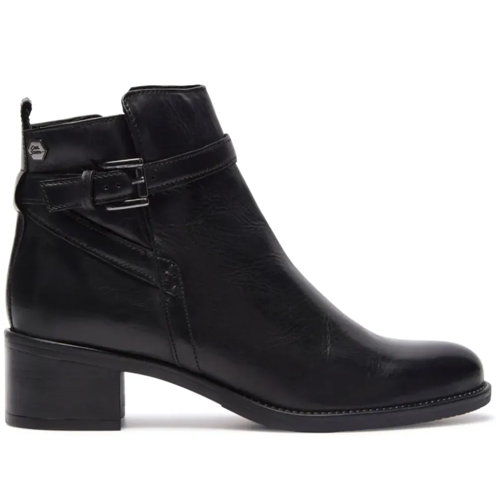 Almafi Black Leather Ankle Boots<Carl Scarpa Outlet