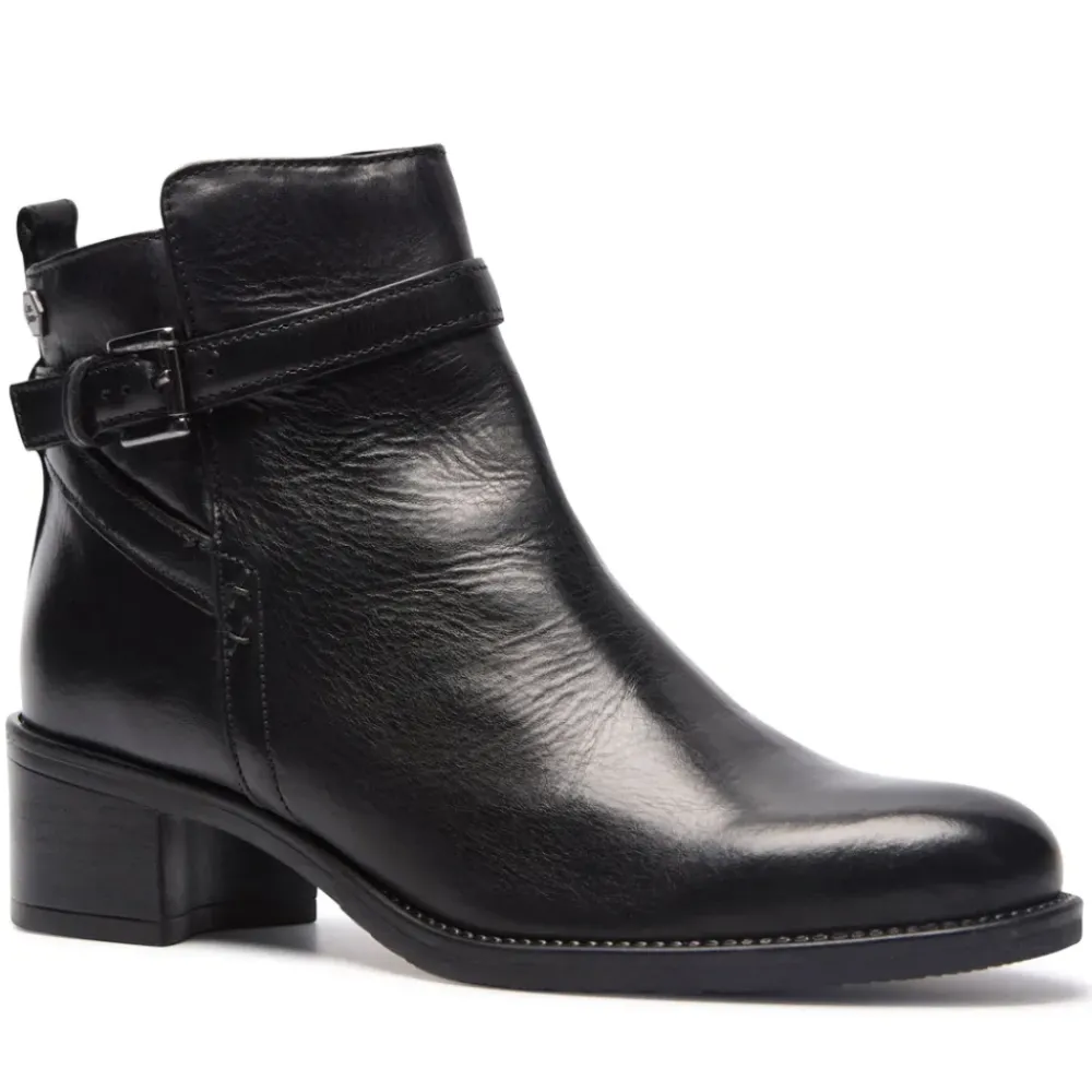 Almafi Black Leather Ankle Boots<Carl Scarpa Outlet
