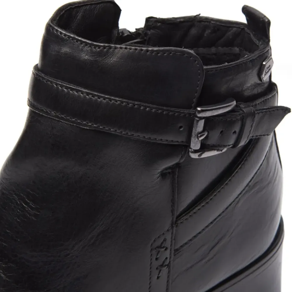 Almafi Black Leather Ankle Boots<Carl Scarpa Outlet