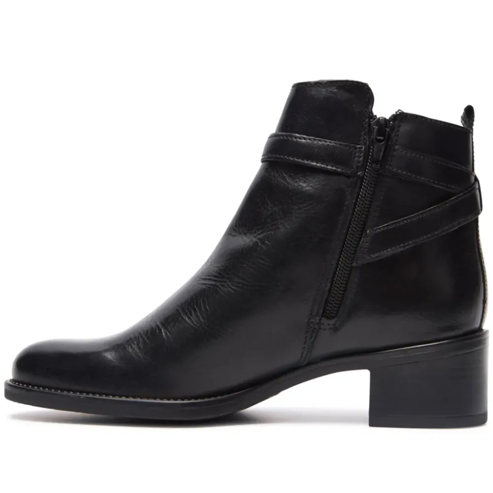 Almafi Black Leather Ankle Boots<Carl Scarpa Outlet