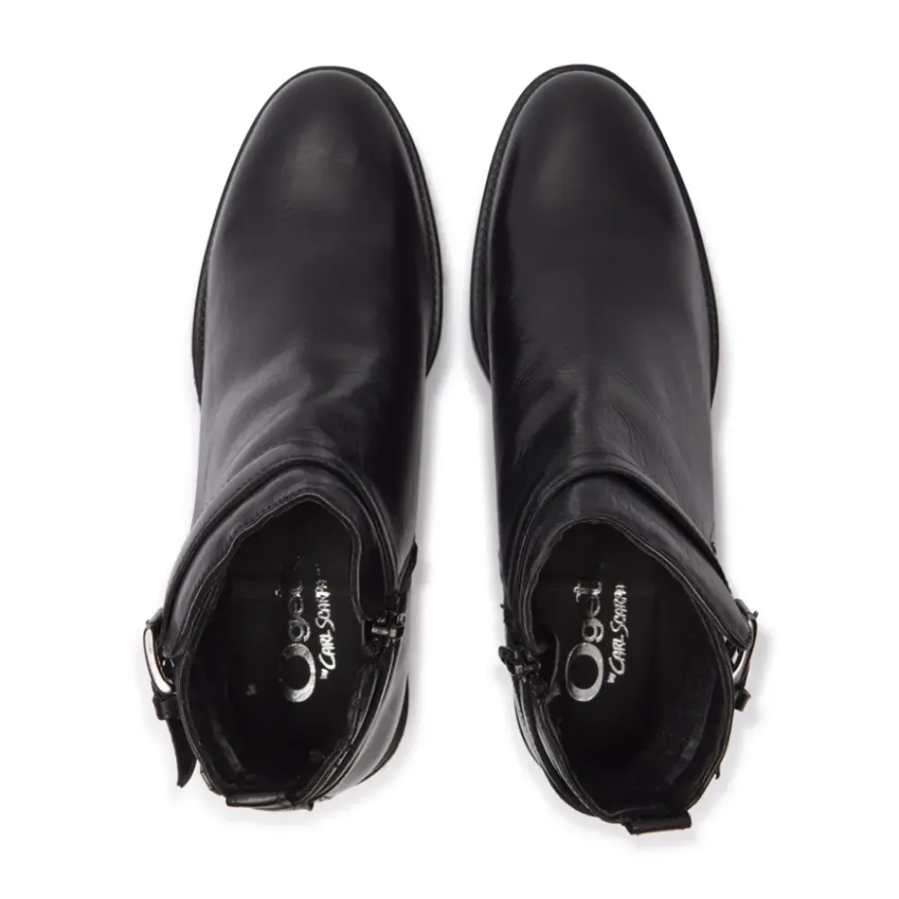 Almafi Black Leather Ankle Boots<Carl Scarpa Outlet