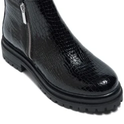 Arletta Black Croc Patent Leather Ankle Boots<Carl Scarpa Hot