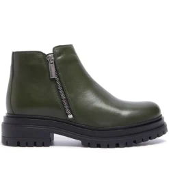 Arletta Green Leather Ankle Boots<Carl Scarpa Discount