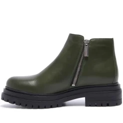 Arletta Green Leather Ankle Boots<Carl Scarpa Discount