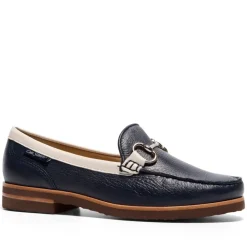 Aubrigo Off White-Navy Leather Snaffle Loafers<Carl Scarpa New