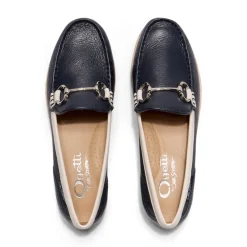 Aubrigo Off White-Navy Leather Snaffle Loafers<Carl Scarpa New