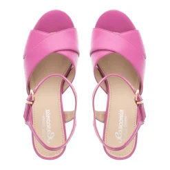 Bowie Fuchsia Block Heel Sandals<Carl Scarpa Outlet