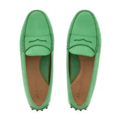 Domenica Green Nubuck Suede Penny Loafers<Carl Scarpa Hot