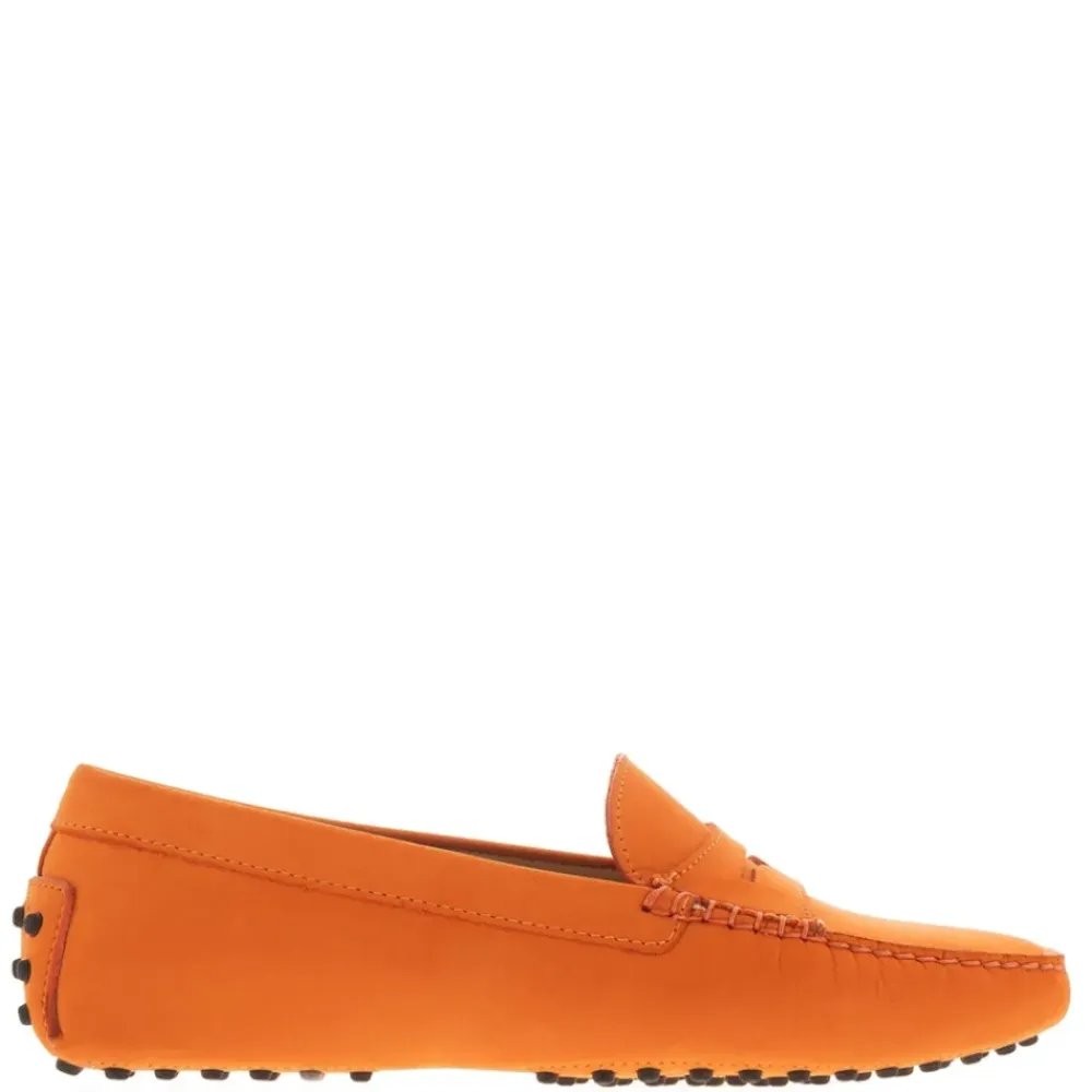 Domenica Orange Nubuck Suede Penny Loafers<Carl Scarpa