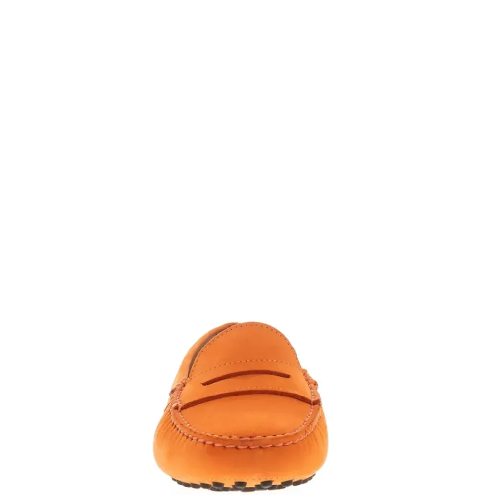 Domenica Orange Nubuck Suede Penny Loafers<Carl Scarpa