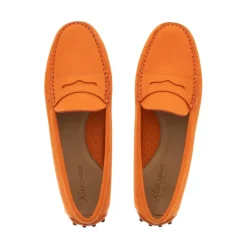 Domenica Orange Nubuck Suede Penny Loafers<Carl Scarpa