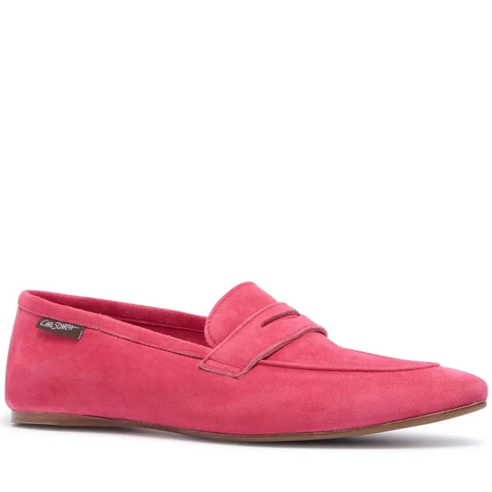 Emarlie Fuchsia Suede Penny Loafers<Carl Scarpa Best