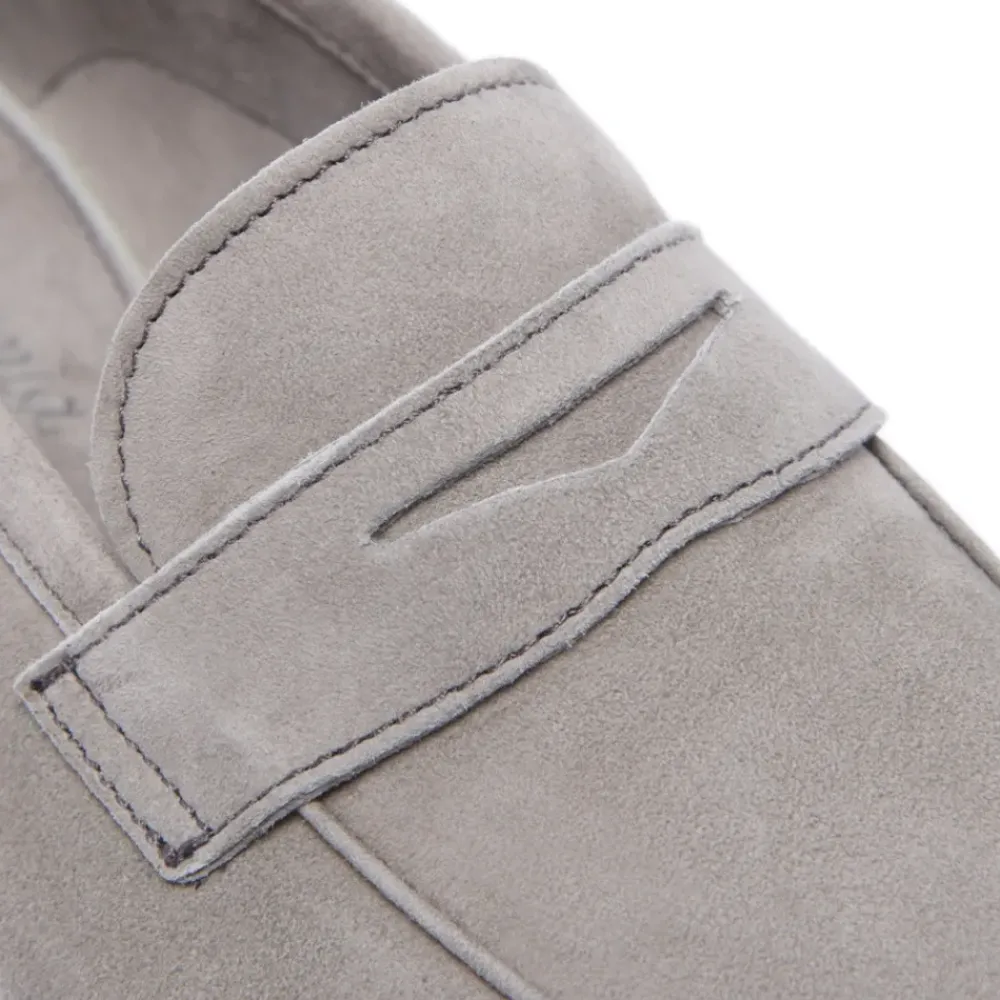 Emarlie Grey Suede Penny Loafers<Carl Scarpa Clearance