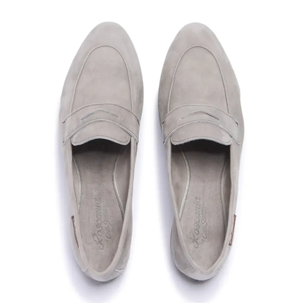 Emarlie Grey Suede Penny Loafers<Carl Scarpa Clearance