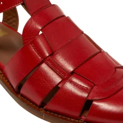 Emelot Red Leather Flat Sandals<Carl Scarpa Outlet