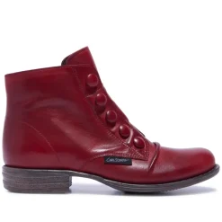 Ester Red Leather Ankle Boots<Carl Scarpa New