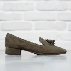 Fiadh Khaki Suede Loafers<Carl Scarpa New