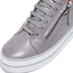 Fissato Grey Leather Trainers<Carl Scarpa