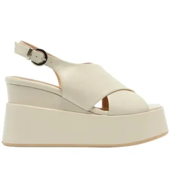 Glorioso Off White Leather Wedge Platform Sandals<Carl Scarpa Best