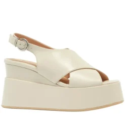 Glorioso Off White Leather Wedge Platform Sandals<Carl Scarpa Best