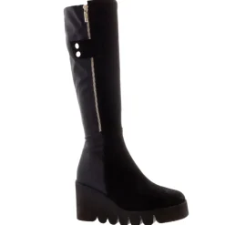 Hail Black Leather Wavesole Knee High Boots<Carl Scarpa Hot