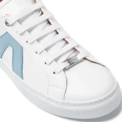 Jessi White Blue Leather Trainers<Carl Scarpa Best