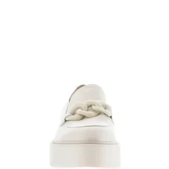 Lizi Italian Off White Chain Wedge Loafers<Carl Scarpa Online