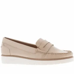Lucentia Beige Leather Wedge Loafers<Carl Scarpa