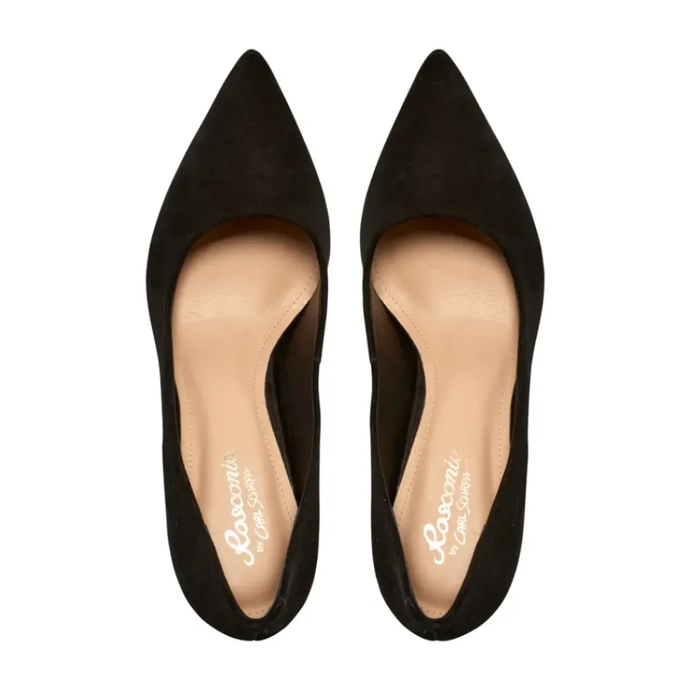 Malazzo Black Suede Heeled Courts<Carl Scarpa Discount