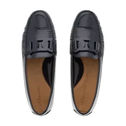 Martedi Navy Leather Penny Loafers<Carl Scarpa Outlet