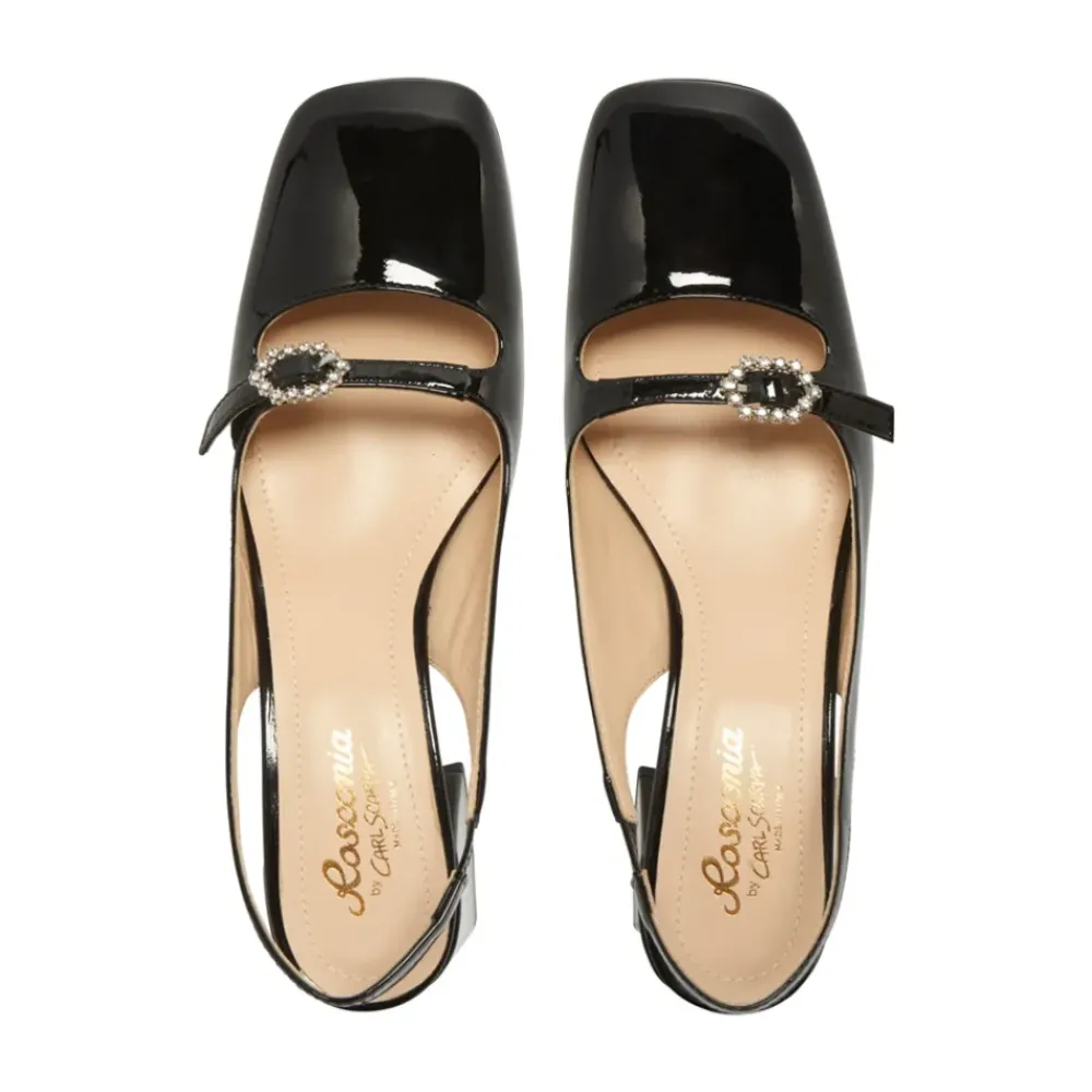 Martina Black Low Block Heel Courts<Carl Scarpa Hot
