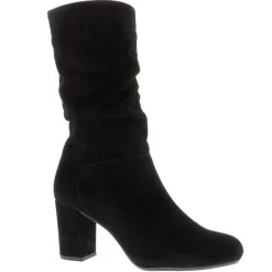 Mathilde Black Suede Ruched Ankle Boots<Carl Scarpa Outlet