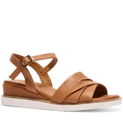 Myriad Tan Leather Wedge Sandals<Carl Scarpa Best