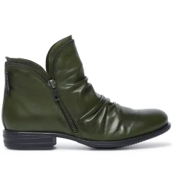 Natalia Green Leather Ankle Boots<Carl Scarpa Clearance