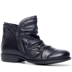 Natalia Navy Leather Ankle Boots<Carl Scarpa Discount