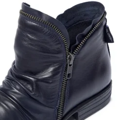 Natalia Navy Leather Ankle Boots<Carl Scarpa Discount