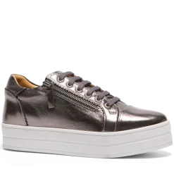 Norina Silver Leather Platform Trainers<Carl Scarpa Hot