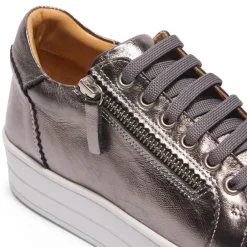 Norina Silver Leather Platform Trainers<Carl Scarpa Hot