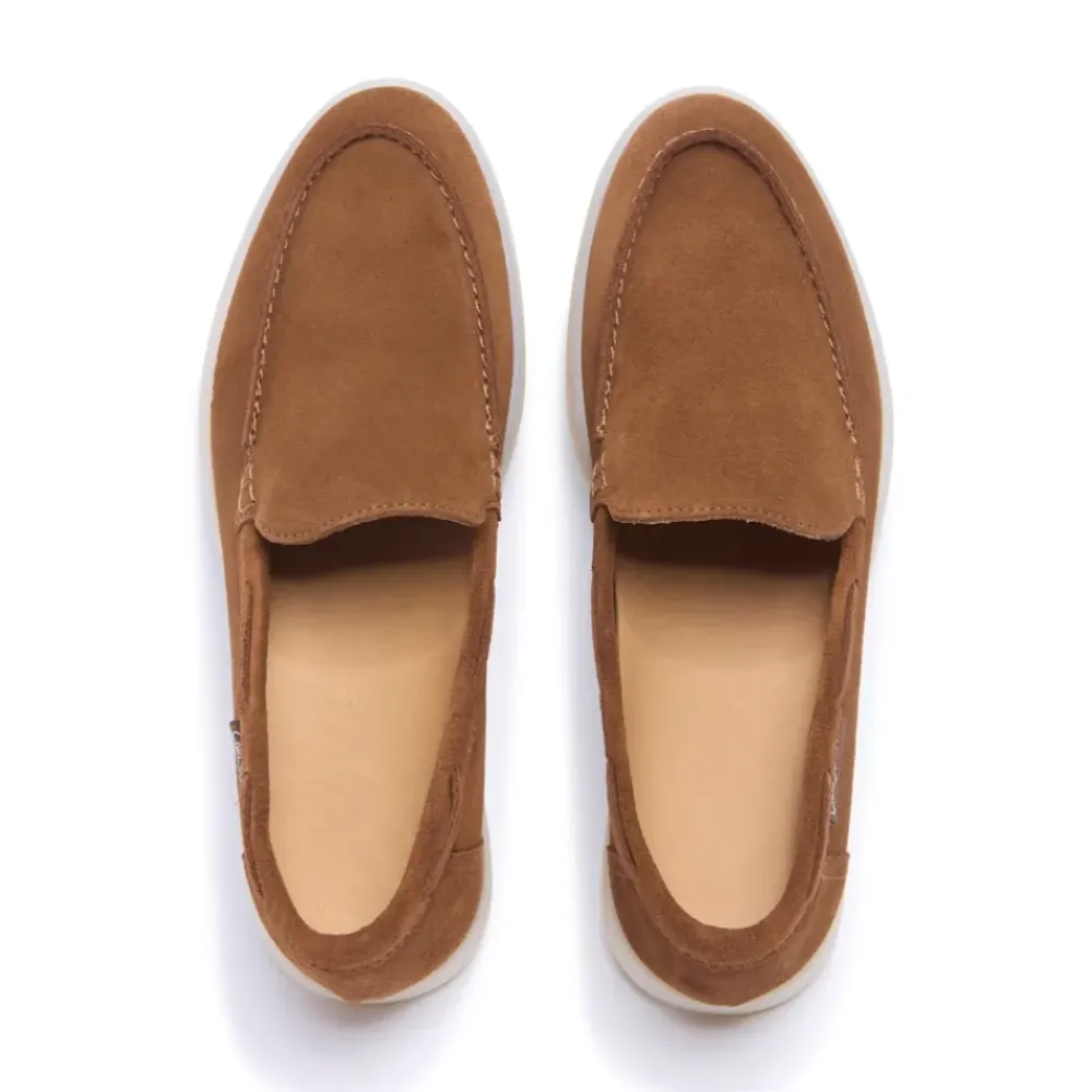 Omilie Tan Suede Slip-On Loafers<Carl Scarpa New