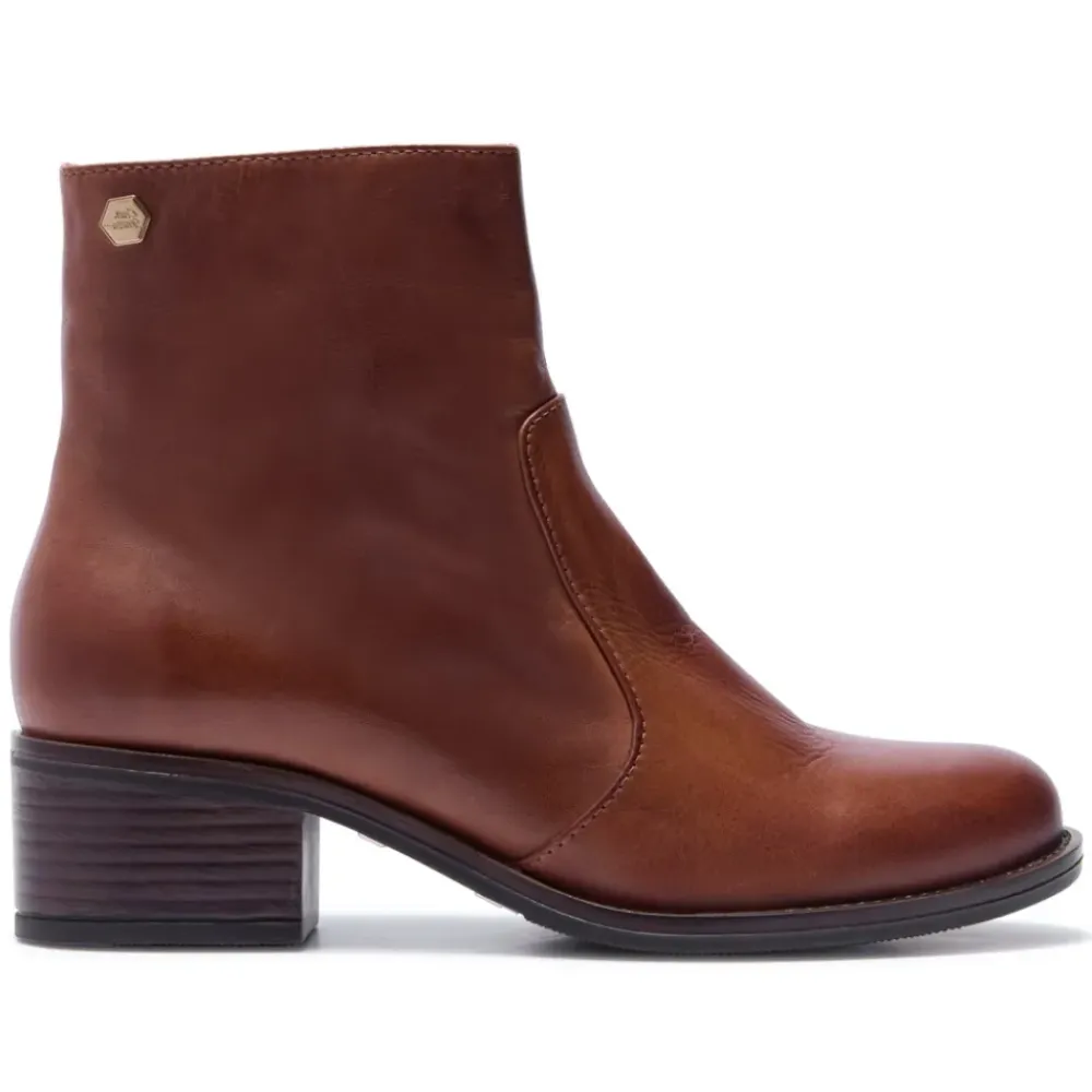 Orvieto Tan Leather Ankle Boots<Carl Scarpa New