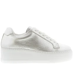 Padova Silver Leather Platform Trainers<Carl Scarpa Best