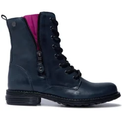 Paulette Navy Pink Leather Ankle Boots<Carl Scarpa Sale