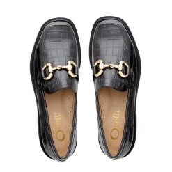 Petal Croc Leather Snaffle Loafers<Carl Scarpa Discount