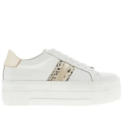 Polina Stripe Gold Platform Leather Trainers<Carl Scarpa