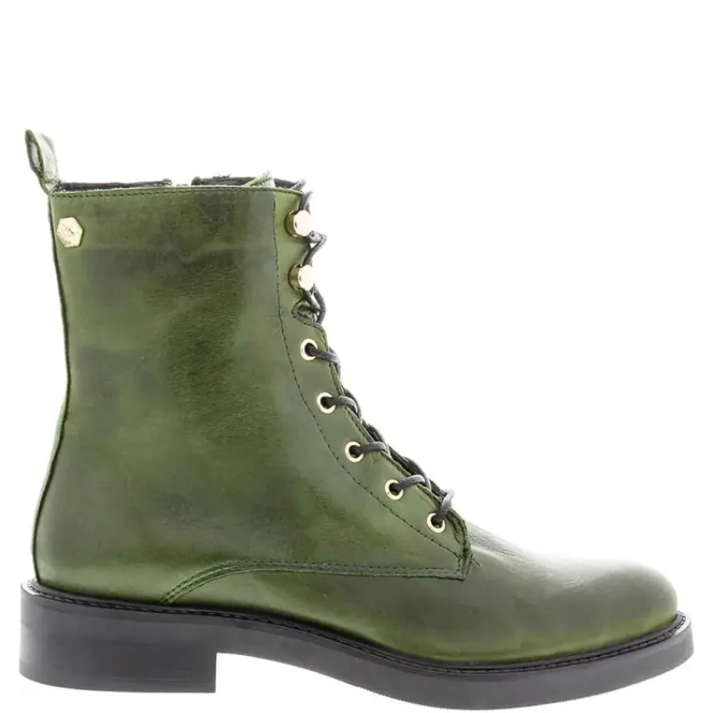 Roux Green Leather Lace Up Ankle Boots<Carl Scarpa Sale