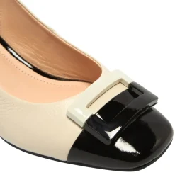 Sardinia Off White Leather Block Heel Courts<Carl Scarpa Hot
