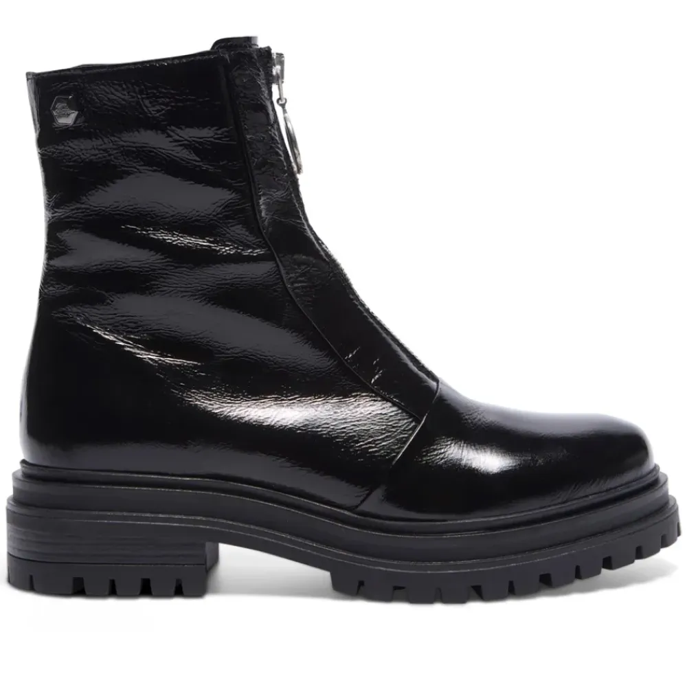 Savita Black Patent Leather Zip-Up Ankle Boots<Carl Scarpa Online