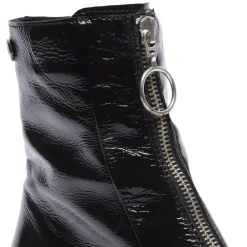 Savita Black Patent Leather Zip-Up Ankle Boots<Carl Scarpa Online