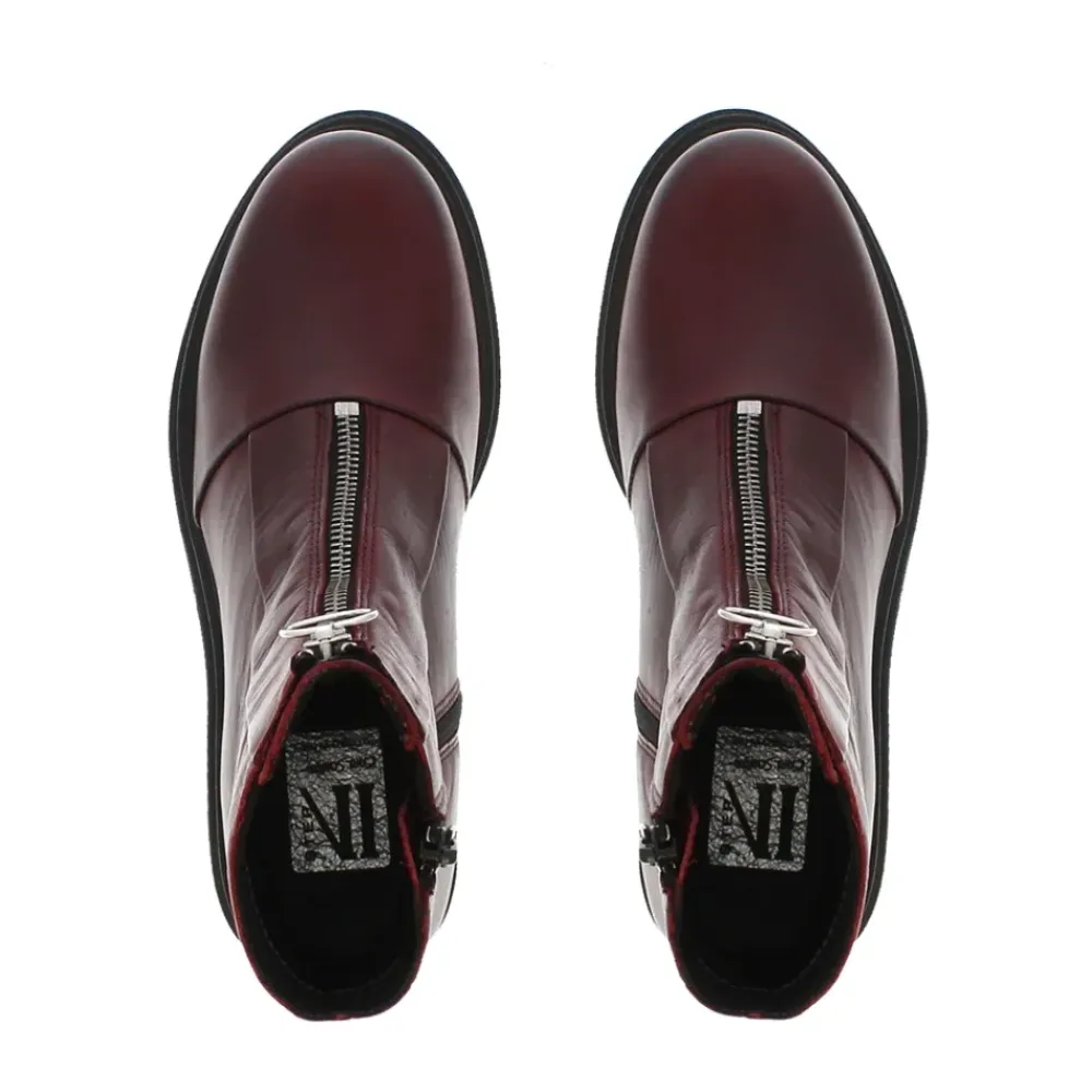 Savita Burgundy Zip-Up Leather Ankle Boots<Carl Scarpa Outlet
