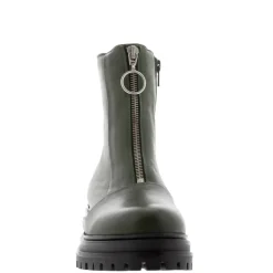 Savita Green Leather Zip-Up Ankle Boots<Carl Scarpa